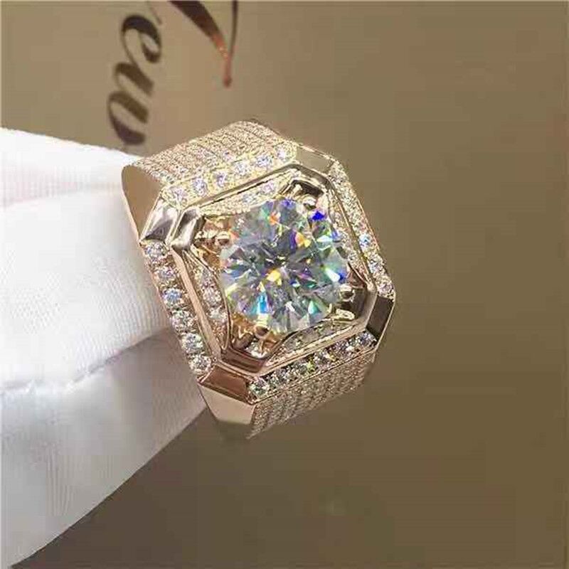 Copper micro-set artificial gemstone ring