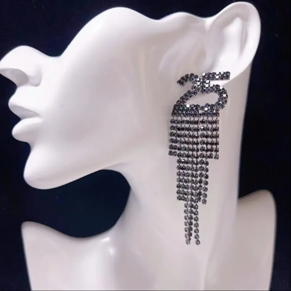 2025 Digital Rhinestone Letter Earrings Festival Party Gift For Women