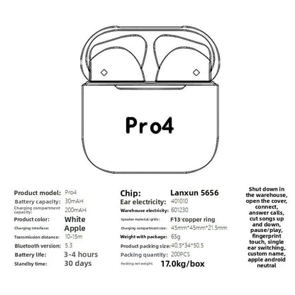 Dual-ear in-ear ultra-long battery true wireless Bluetooth headphones