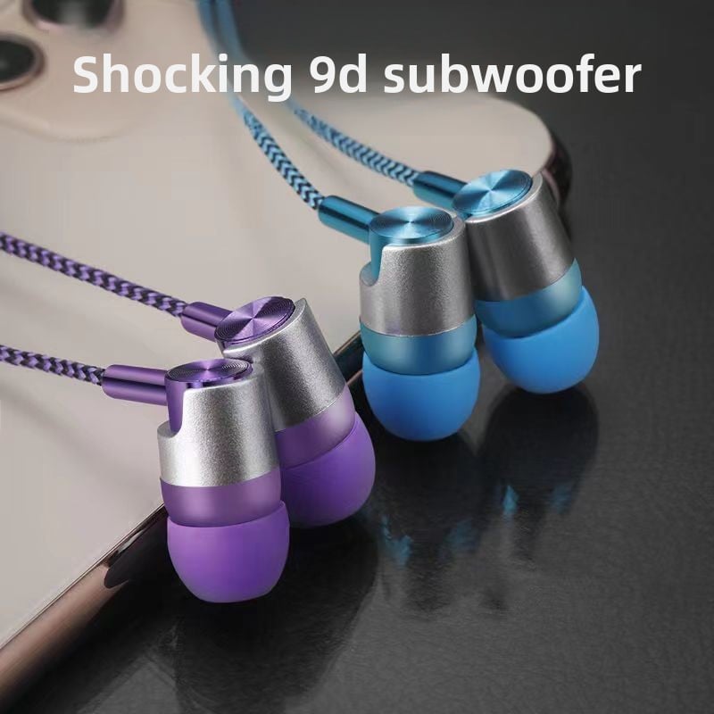 Durable braided wiring karaoke with microphone earphones in-ear for oppovivo Xiaomi Huawei mobile phone subwoofer