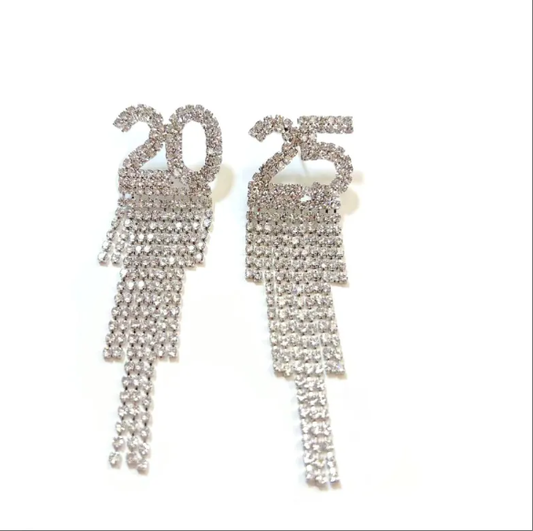 2025 Digital Rhinestone Letter Earrings Festival Party Gift For Women