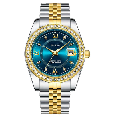 2025 New Roman Numerals Diamond Calendar Steel Band Watch Luminous Waterproof High Color Value Watch Cross-border Hot Sale