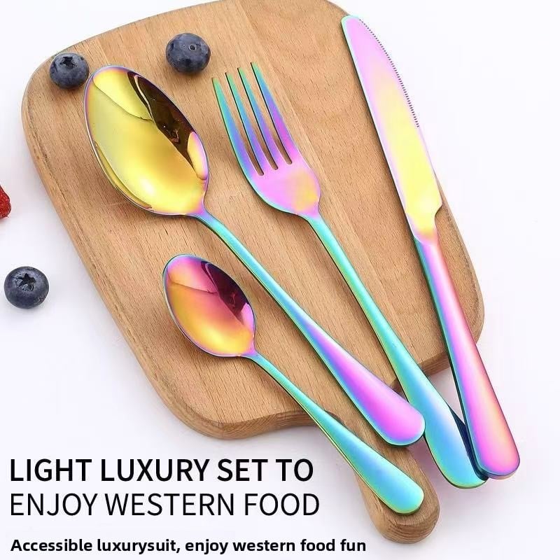 Titanium-Plated Stainless Steel Tableware 4-Piece Set