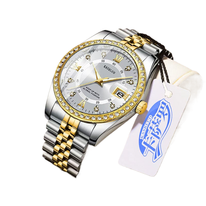 2025 New Roman Numerals Diamond Calendar Steel Band Watch Luminous Waterproof High Color Value Watch Cross-border Hot Sale