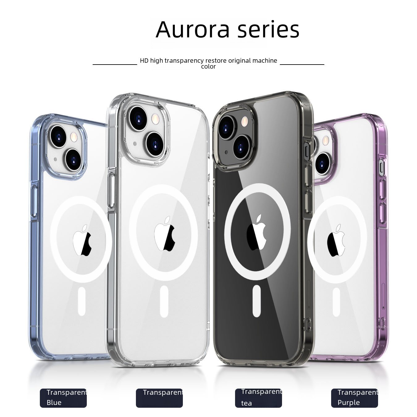 Magnetic Transparent Shockproof TPU Phone Case for iPhone 12 -16 Pro Max