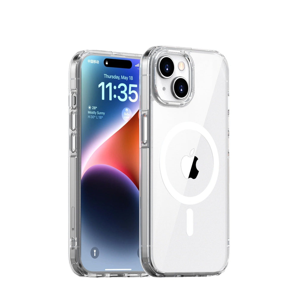 Magnetic Transparent Shockproof TPU Phone Case for iPhone 12 -16 Pro Max
