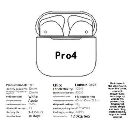 Dual-ear in-ear ultra-long battery true wireless Bluetooth headphones