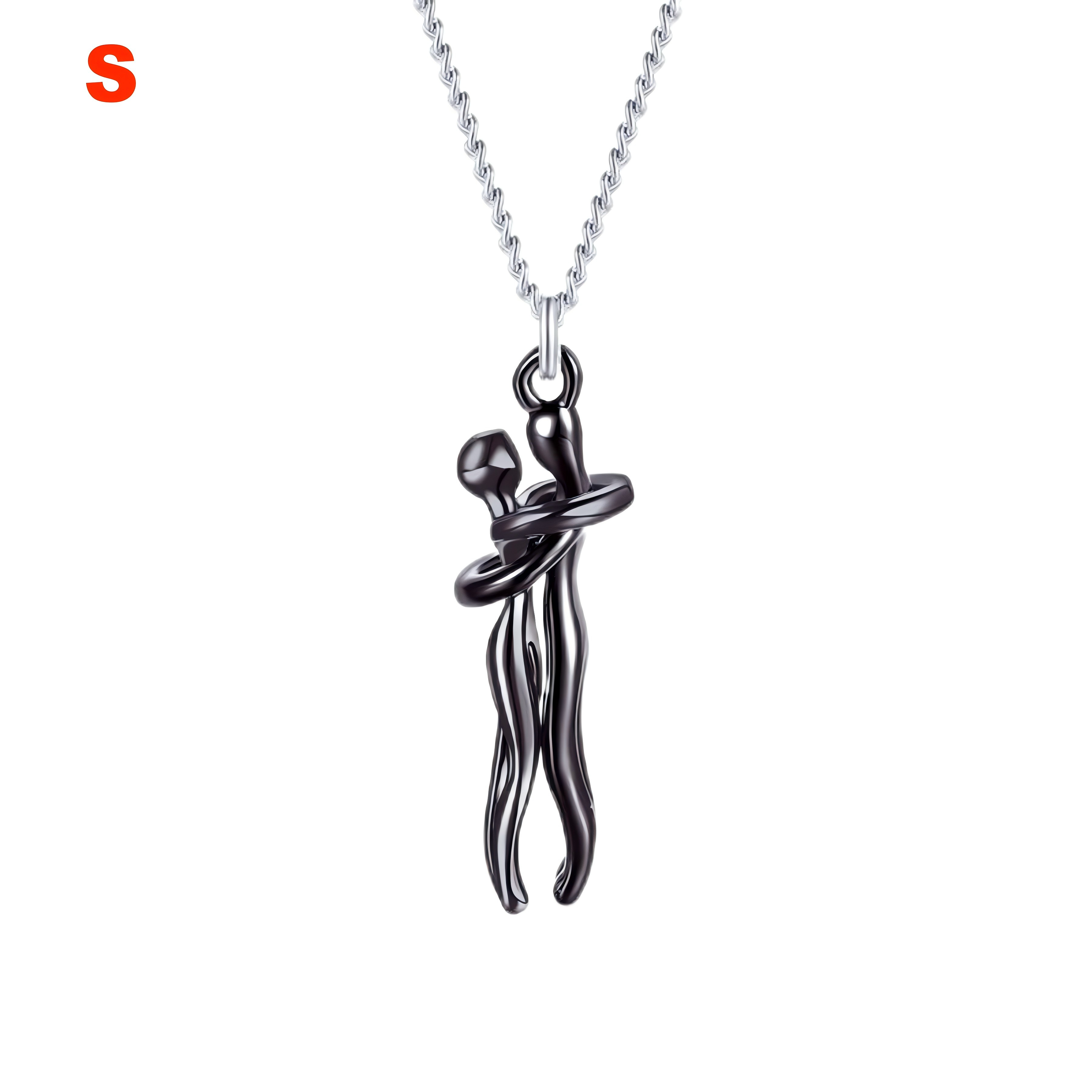 Love Hug Necklace for Couples 18K Gold Unisex Jewelry Simple Clavicle Chain For Valentine's Day Gift