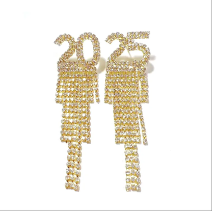 2025 Digital Rhinestone Letter Earrings Festival Party Gift For Women