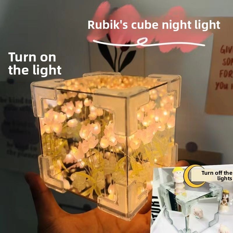 Rubik's Cube Tulip Sea Night Light