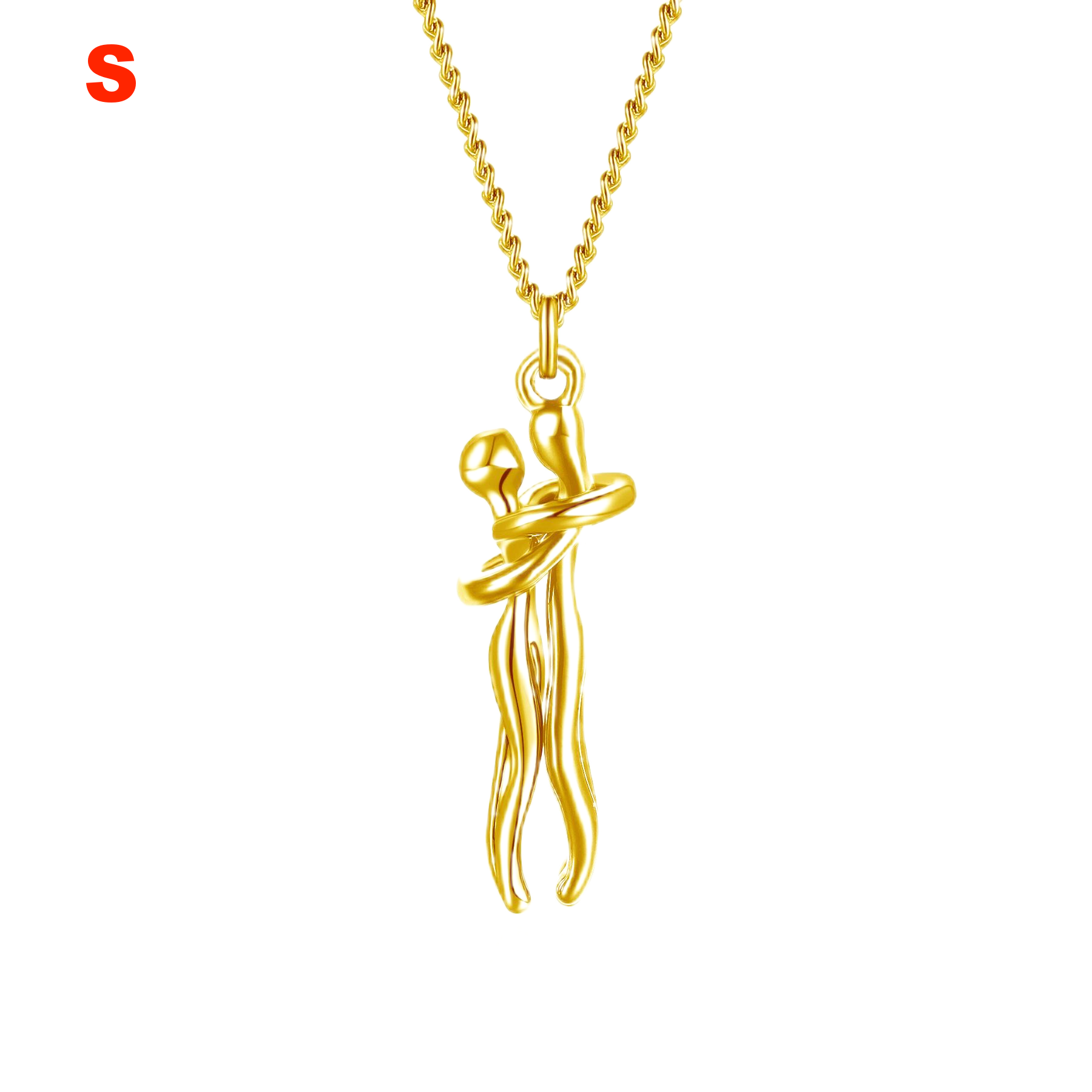 Love Hug Necklace for Couples 18K Gold Unisex Jewelry Simple Clavicle Chain For Valentine's Day Gift
