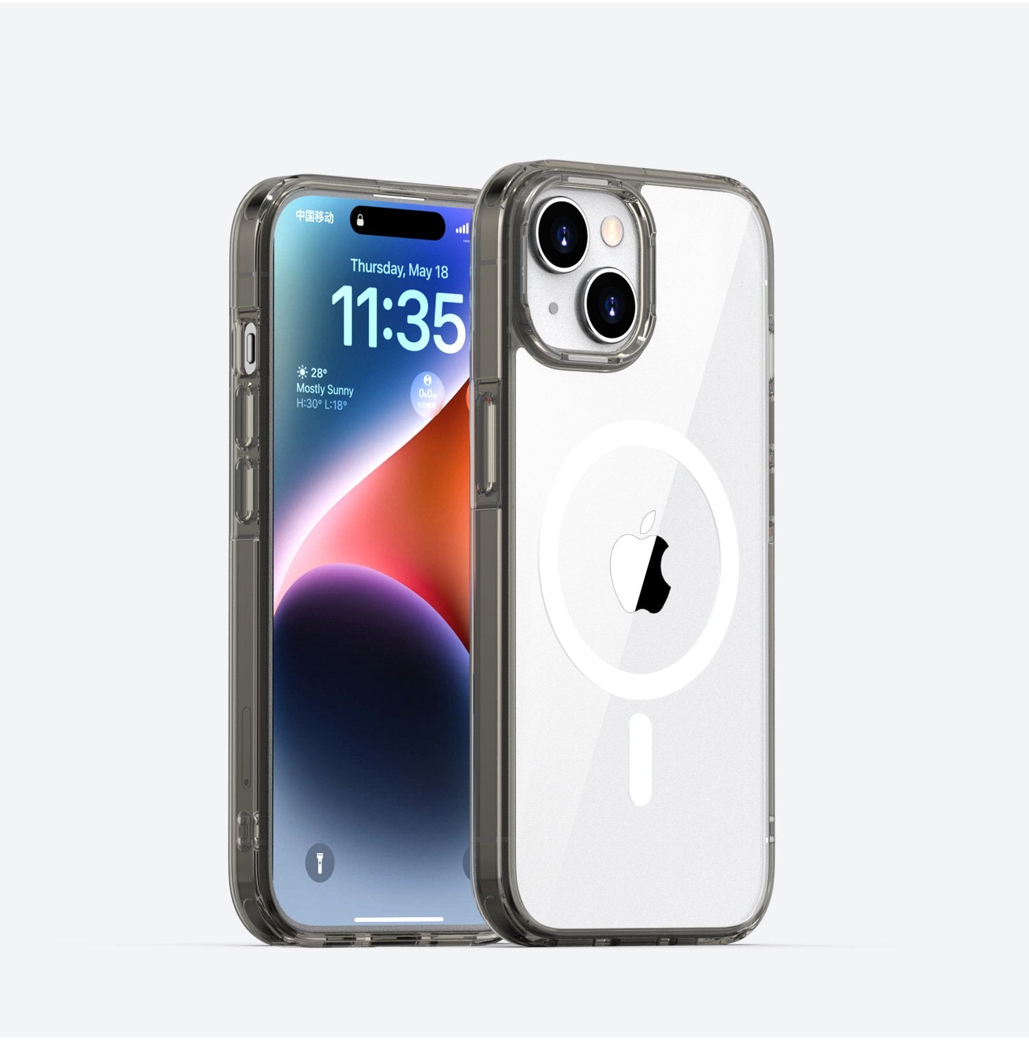 Magnetic Transparent Shockproof TPU Phone Case for iPhone 12 -16 Pro Max