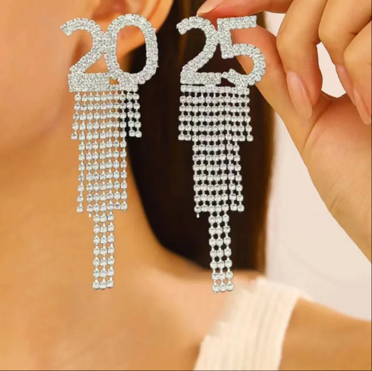 2025 Digital Rhinestone Letter Earrings Festival Party Gift For Women