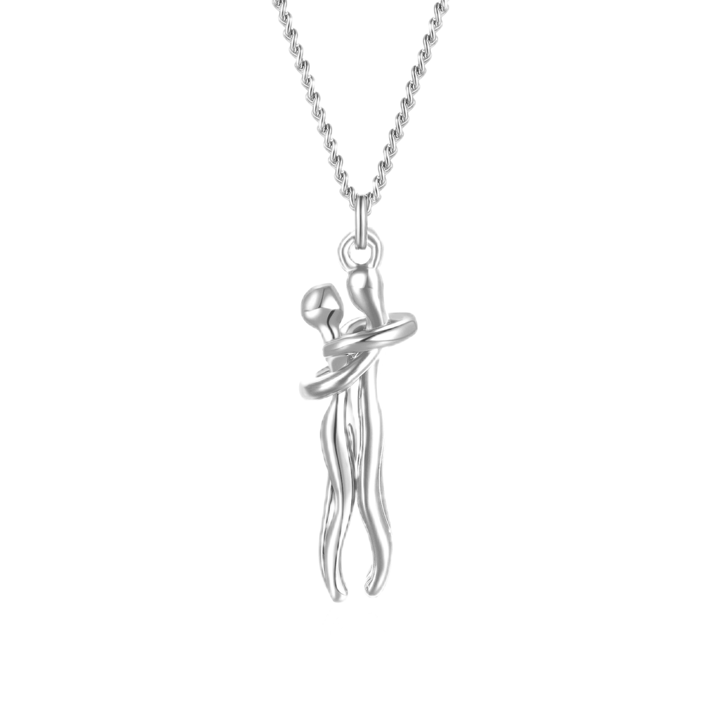 Love Hug Necklace for Couples 18K Gold Unisex Jewelry Simple Clavicle Chain For Valentine's Day Gift