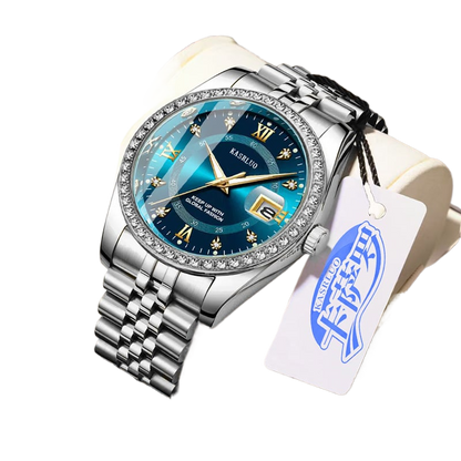 2025 New Roman Numerals Diamond Calendar Steel Band Watch Luminous Waterproof High Color Value Watch Cross-border Hot Sale