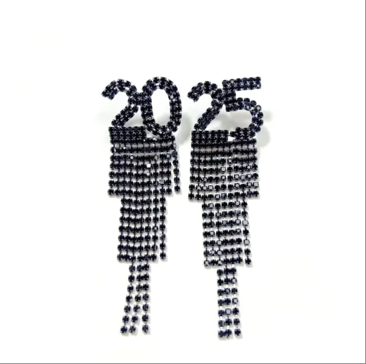 2025 Digital Rhinestone Letter Earrings Festival Party Gift For Women