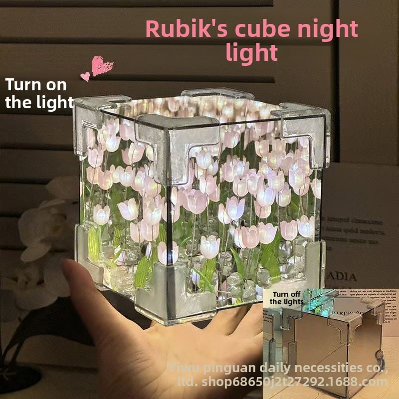 Rubik's Cube Tulip Sea Night Light