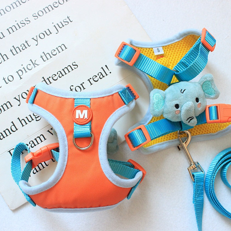Pet leash outdoor chest harness