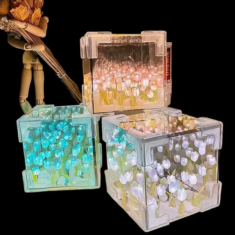 Rubik's Cube Tulip Sea Night Light