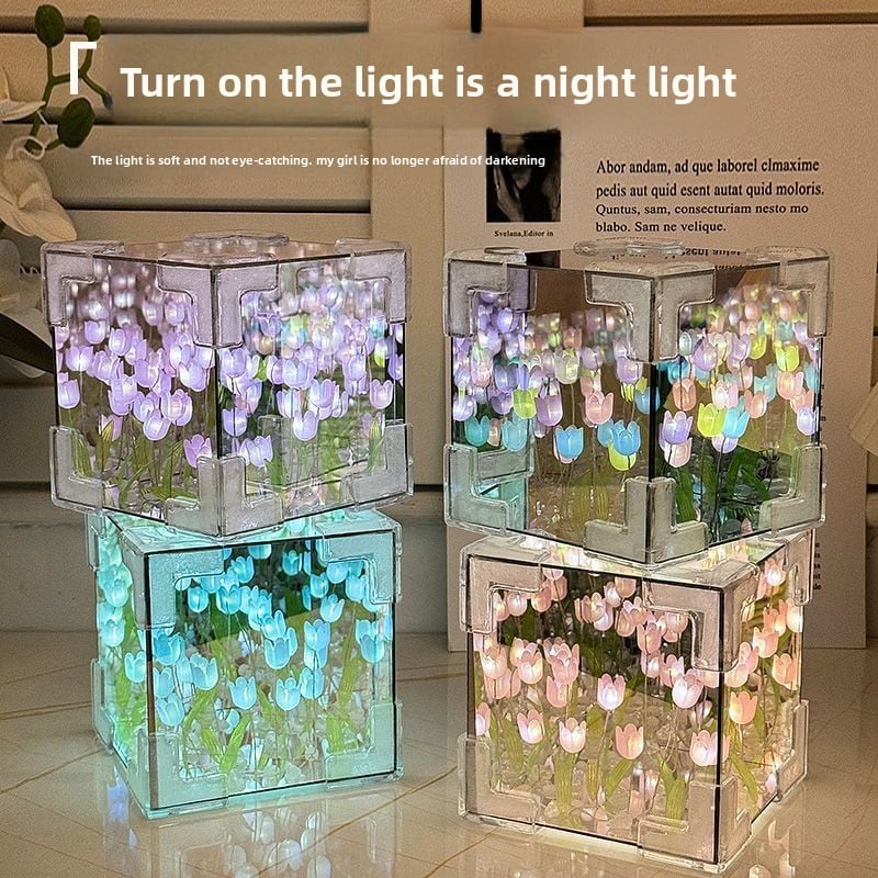 Rubik's Cube Tulip Sea Night Light
