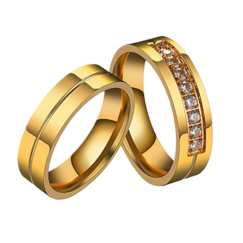 Zirconia diamond set stainless steel ring
